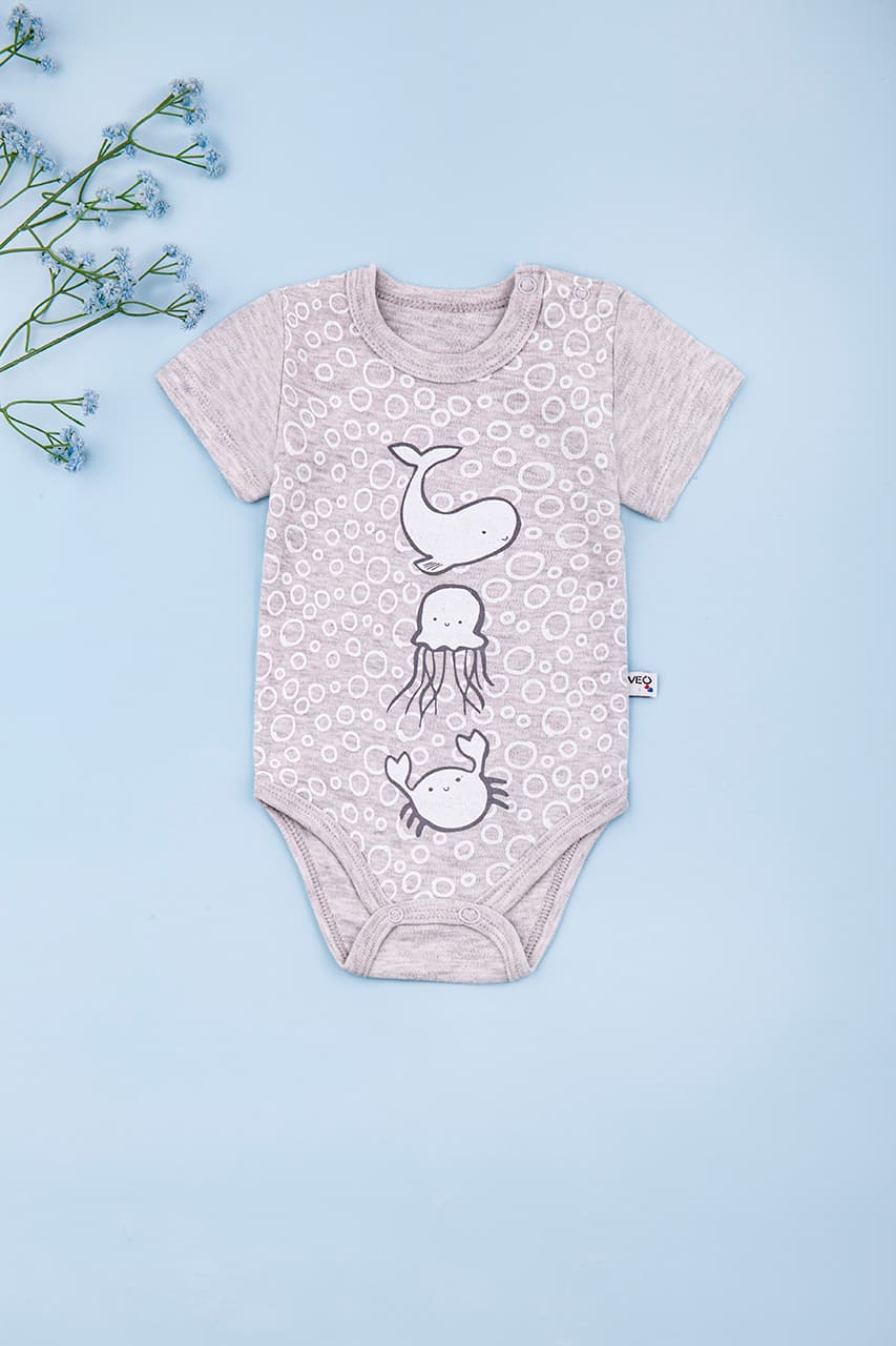 Боди для новорожденного 0-12 Veo Baby 12833 - серый
