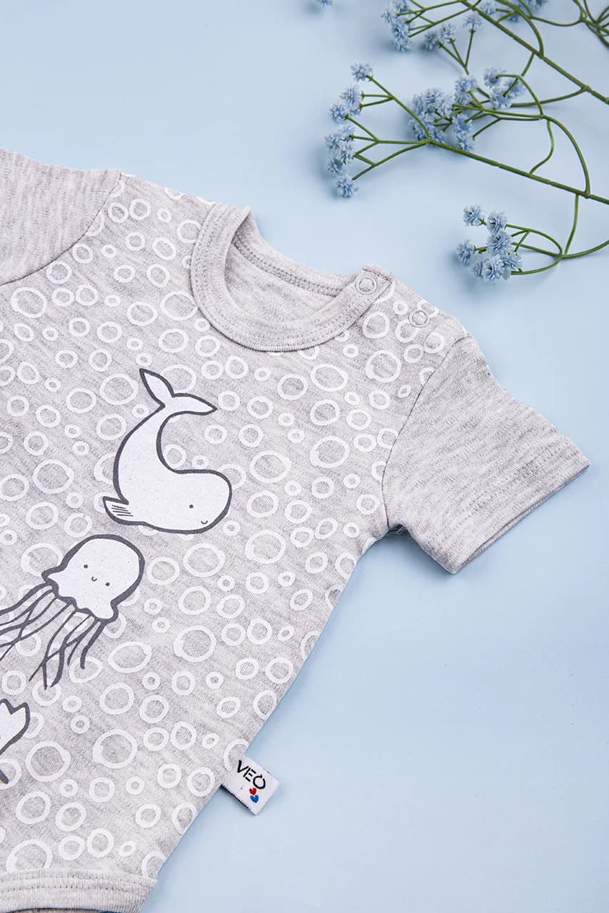 Боди для новорожденного 0-12 Veo Baby 12833 - серый фото 2 Боди для новорожденного 0-12 Veo Baby 12833 - серый фото 2