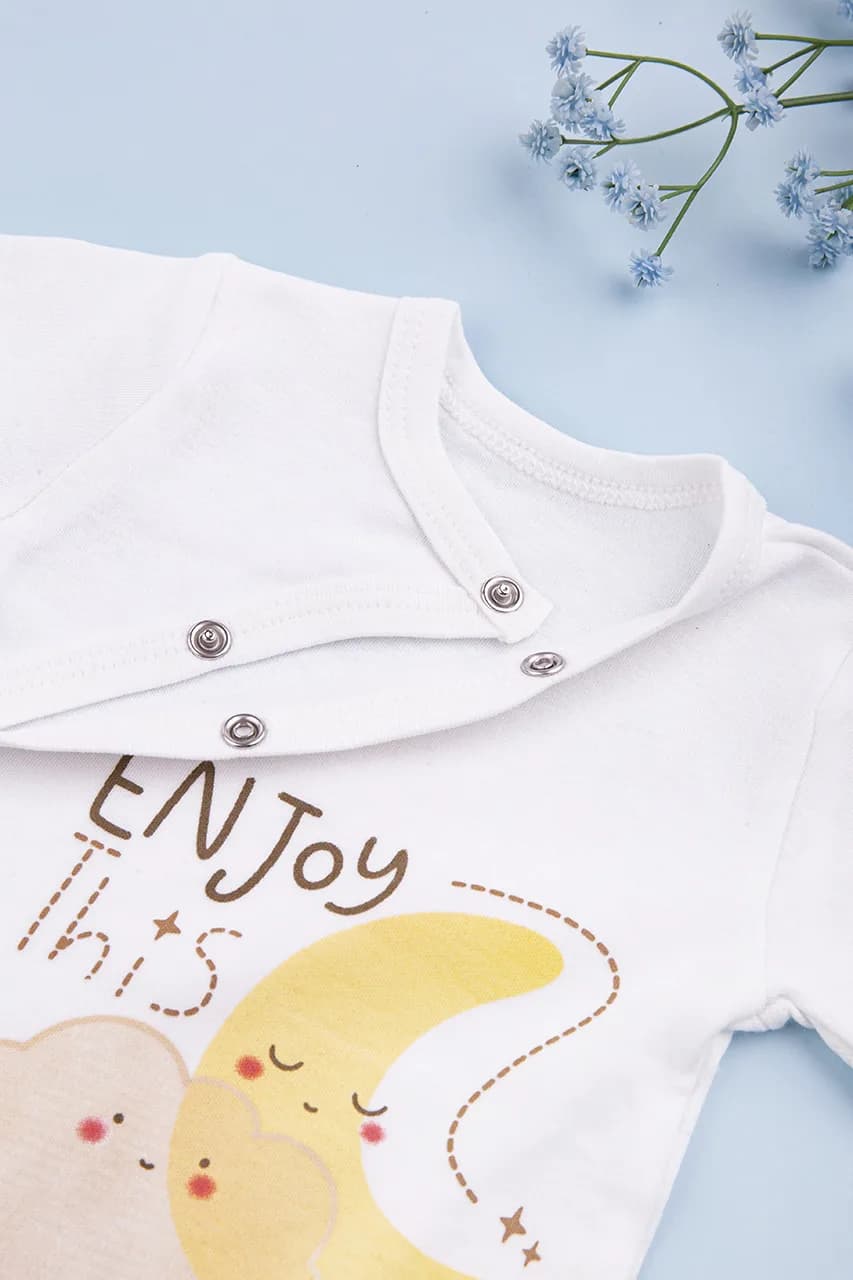 Боди для новорожденных 0-12 Veo Baby 10686 -молочный фото 3