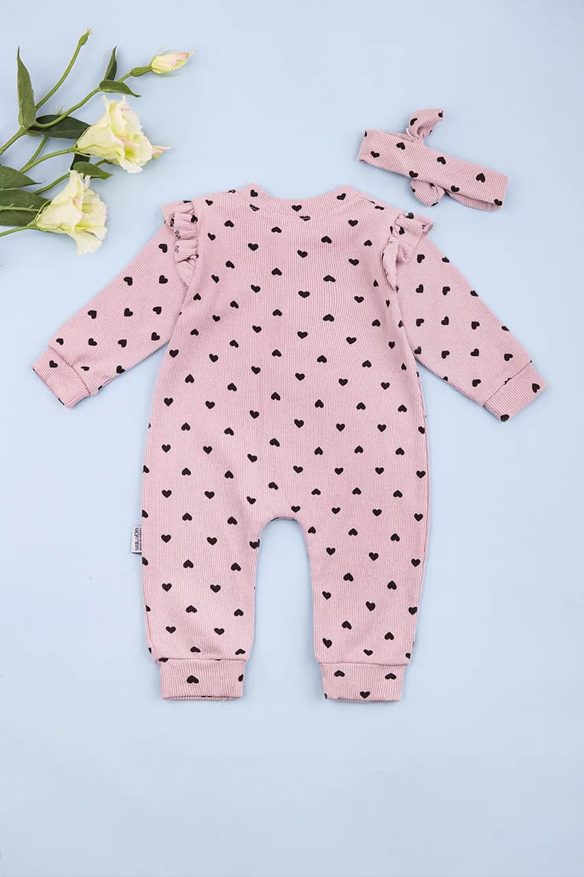 Комбинезон детский+повязка 3-12 Murat baby 7435 -розовый фото 6 Комбинезон детский+повязка 3-12 Murat baby 7435 -розовый фото 6