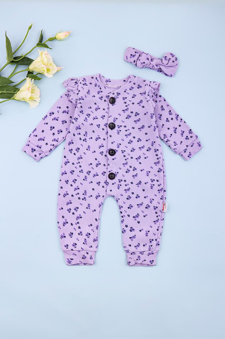 Комбинезон праздничный +повязка 3-12 Murat baby 7932-сиреневый