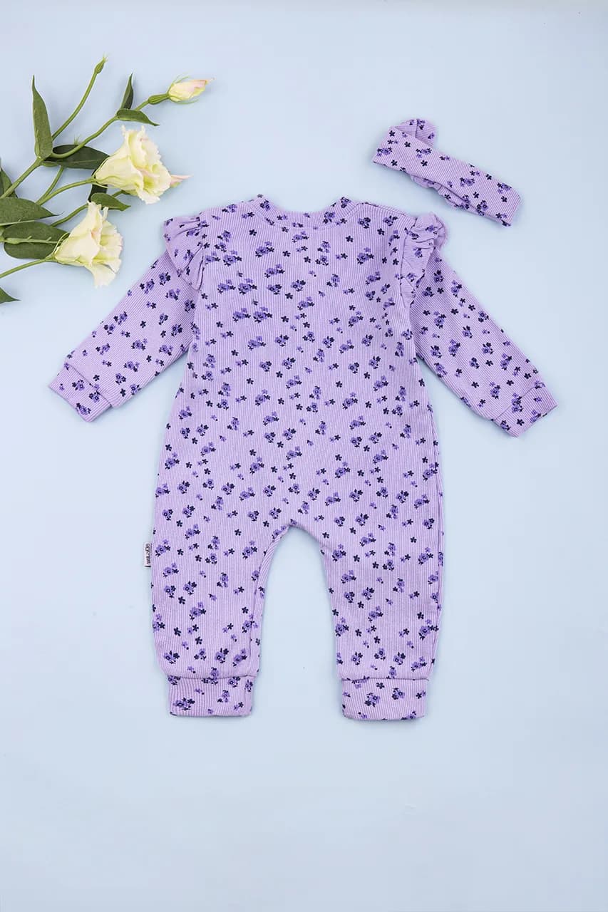 Комбинезон праздничный +повязка 3-12 Murat baby 7932-сиреневый фото 6 Комбинезон праздничный +повязка 3-12 Murat baby 7932-сиреневый фото 6