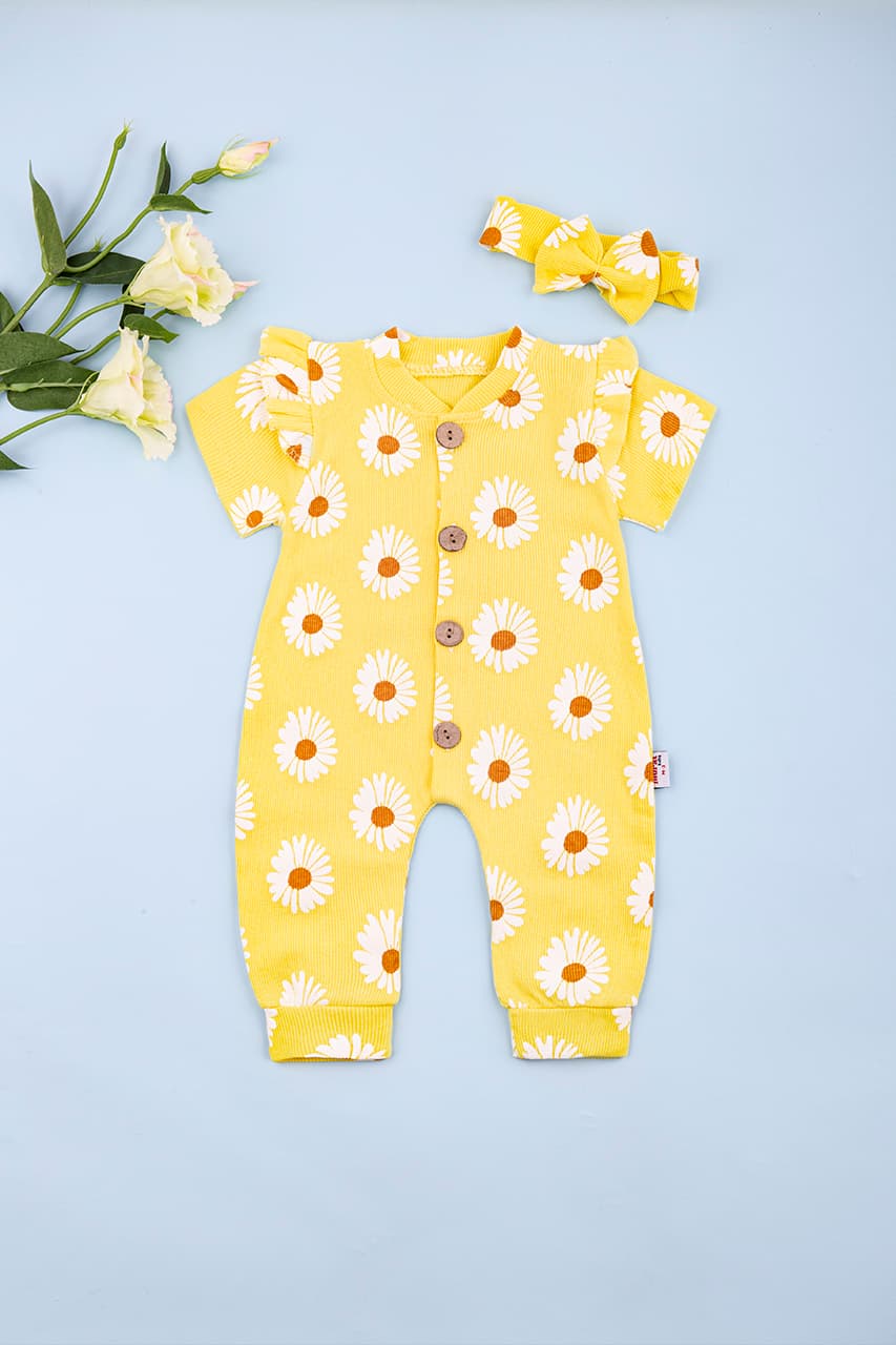 Комбинезон детский+повязка 3-12 Murat baby Avk7756 -желтый