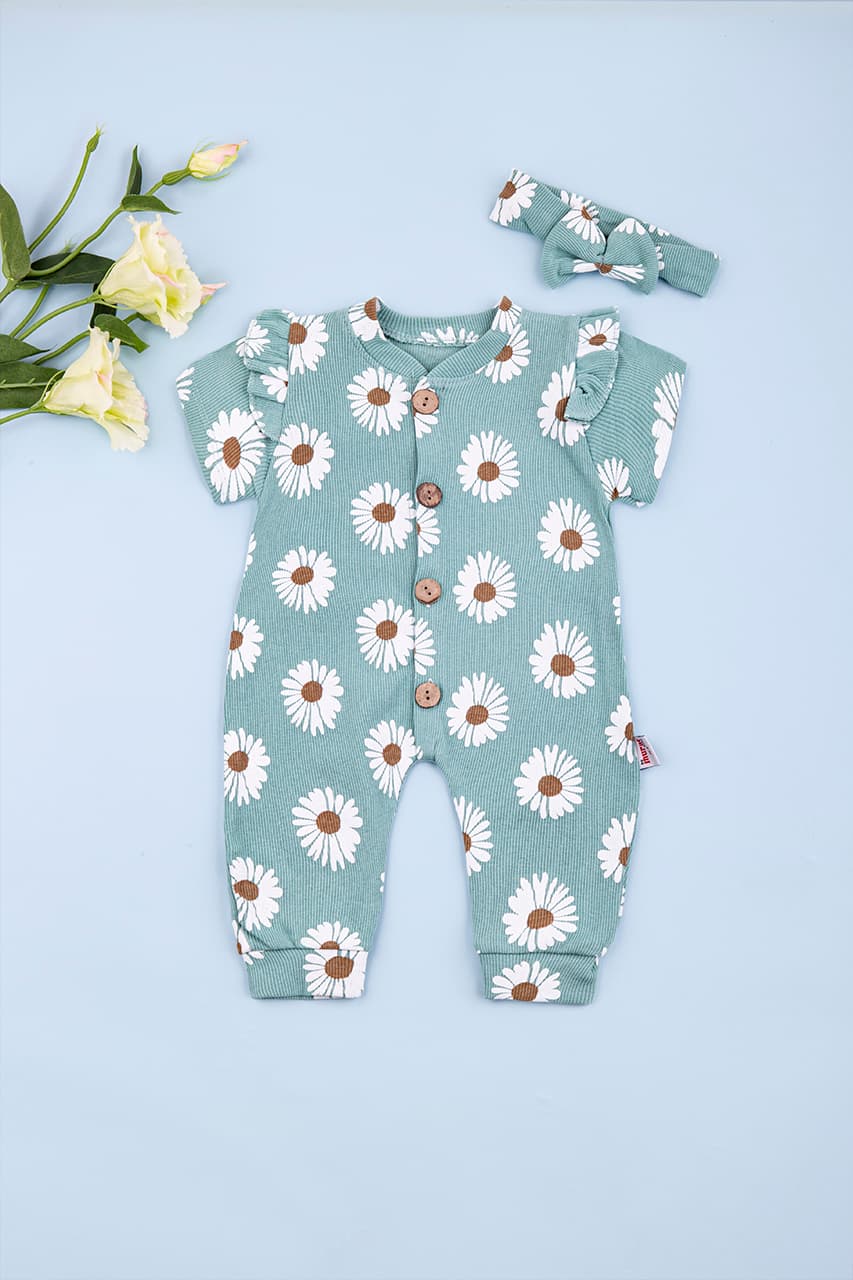 Комбинезон детский+повязка 3-12 Murat baby Avk7756 -бирюзовый