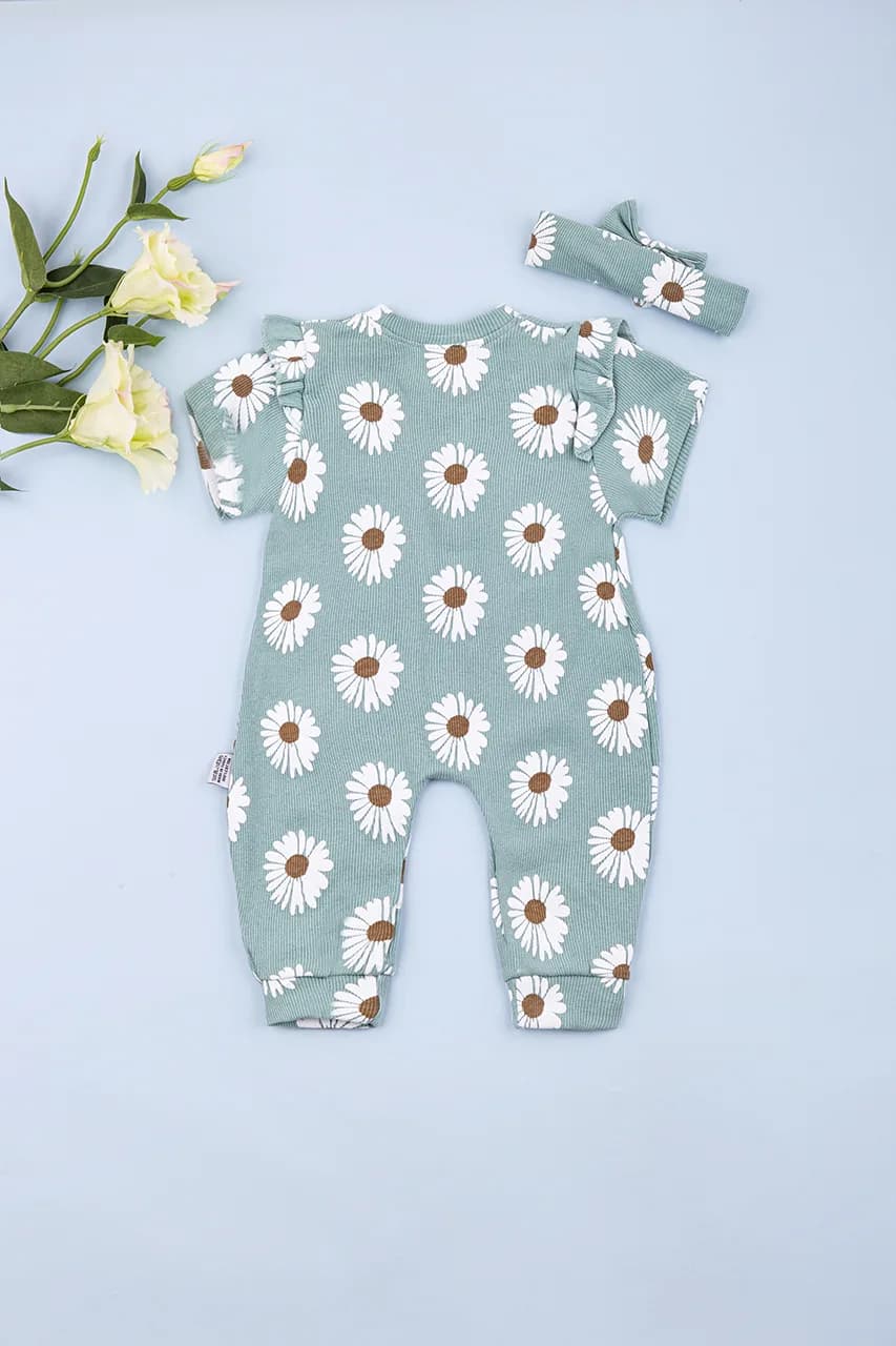Комбинезон детский+повязка 3-12 Murat baby Avk7756 -бирюзовый фото 5 Комбинезон детский+повязка 3-12 Murat baby Avk7756 -бирюзовый фото 5