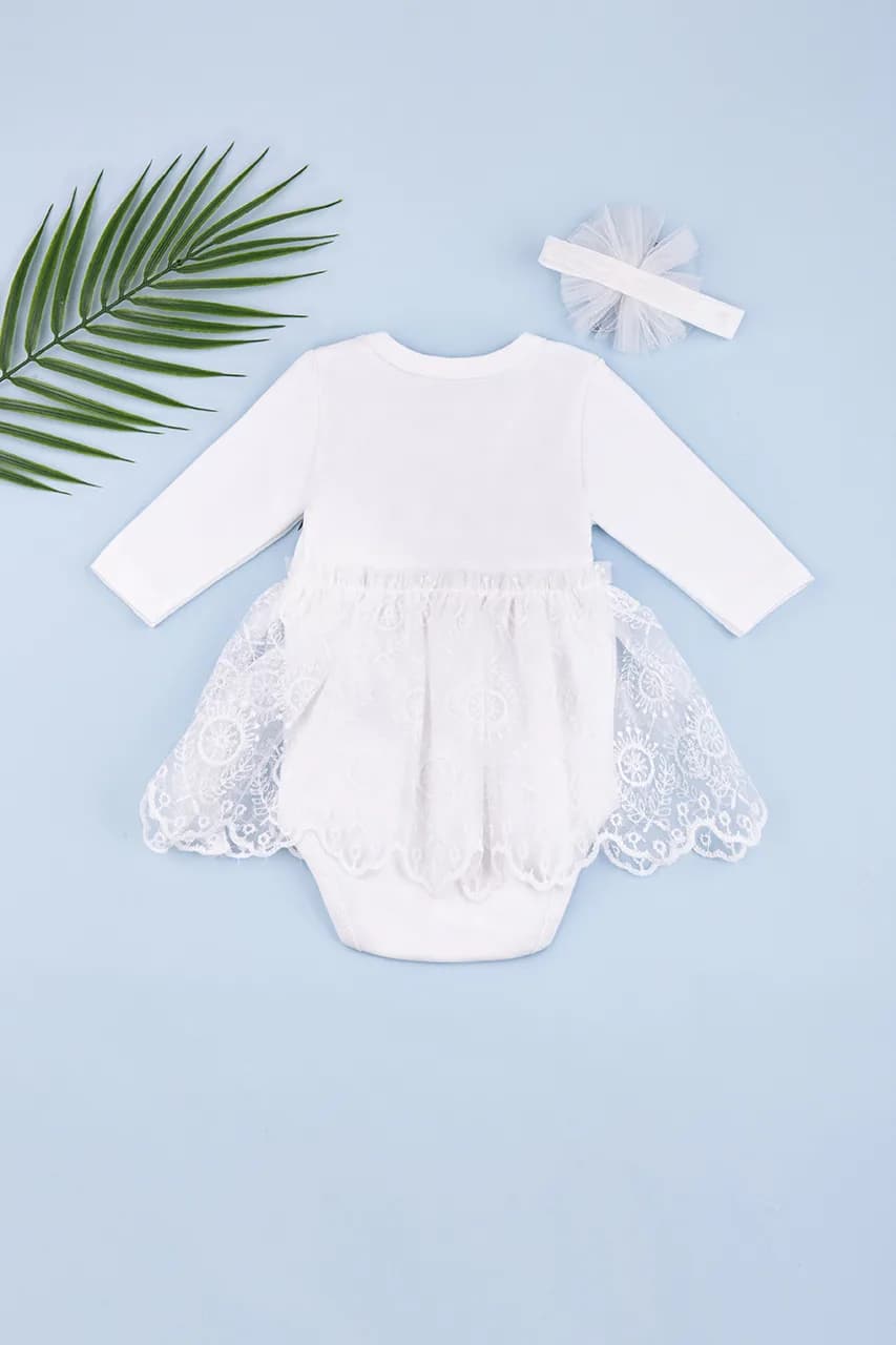 Боди-платье+повязка для выписки 0-9 Mini born 3131 -молочный фото 6 Боди-платье+повязка для выписки 0-9 Mini born 3131 -молочный фото 6