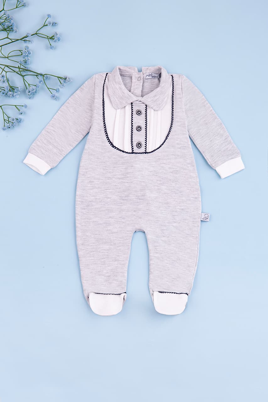 Комбінезон для виписки 0-3 Mini born 6057-1 -сірий