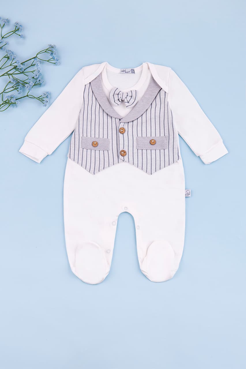 Комбінезон для виписки 0-3 Mini born 6081 -молочний