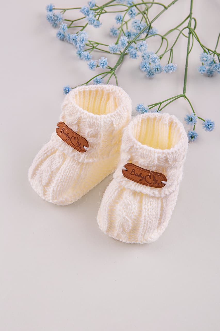 Пинетки 0-3 BabyMy 4009 -молочный