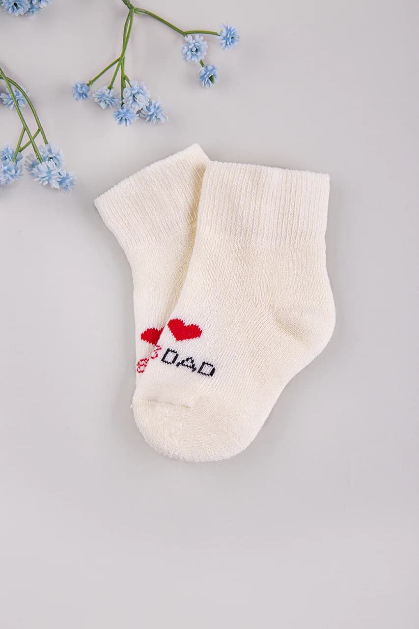 Шкарпетки "I love mam dad" махра ТО 146 -молочний фото 2 Шкарпетки "I love mam dad" махра ТО 146 -молочний фото 2