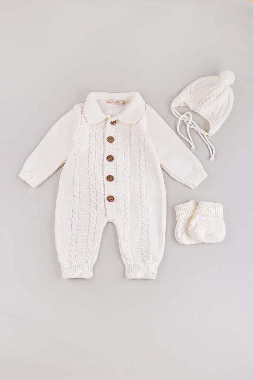 Комплект для выписки (конверт+комбинезон+шапка+пинетки) 0-3 BabyMy 4075 -молочный фото 8 Комплект для выписки (конверт+комбинезон+шапка+пинетки) 0-3 BabyMy 4075 -молочный фото 8