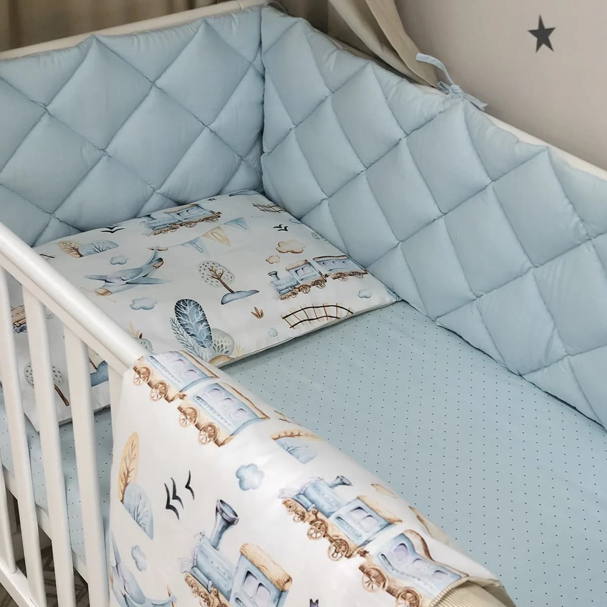 Постільний комплект Маленька Соня Baby Mix Паровозики 6од 0291559 фото 6 Постільний комплект Маленька Соня Baby Mix Паровозики 6од 0291559 фото 6