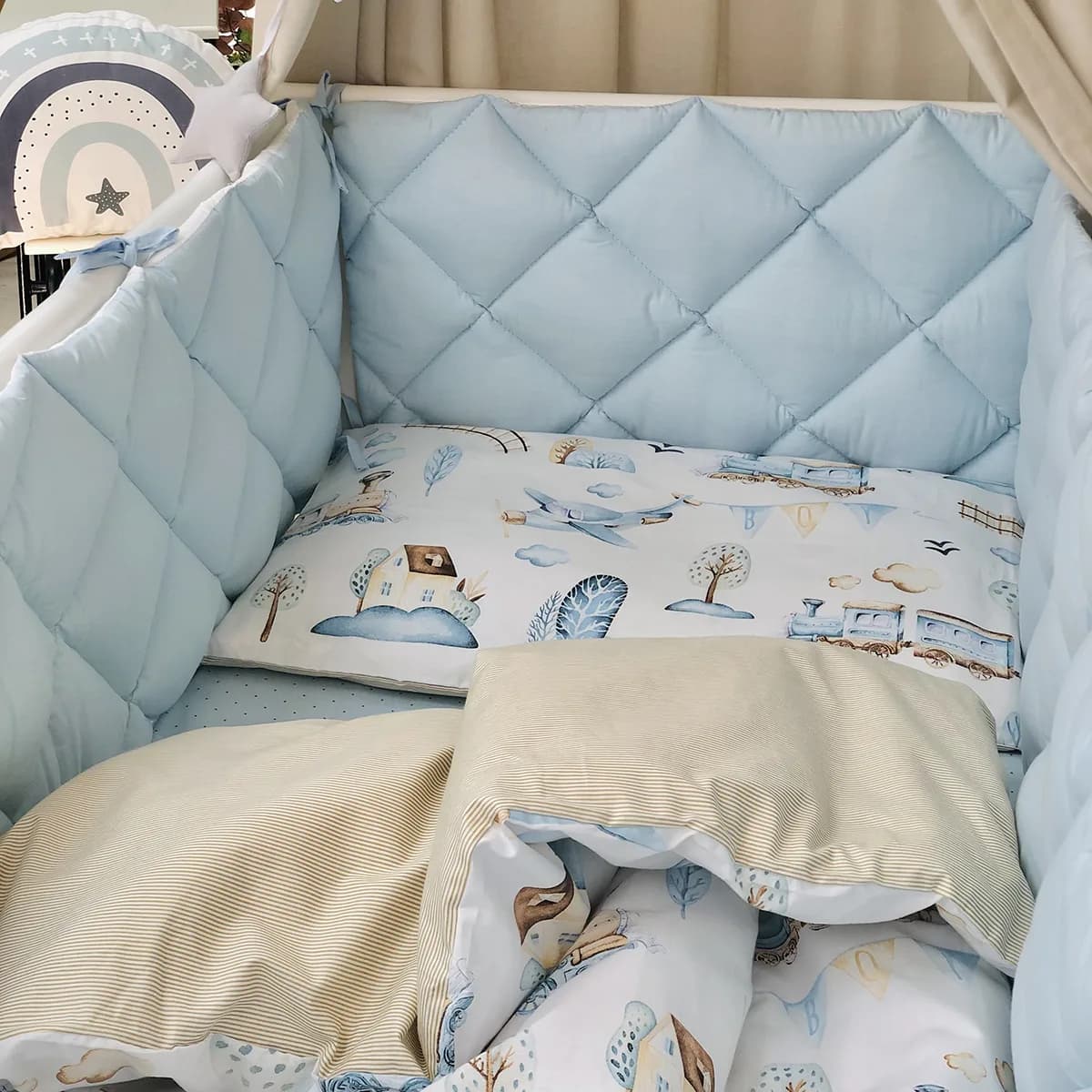 Постільний комплект Маленька Соня Baby Mix Паровозики 6од 0291559 фото 5 Постільний комплект Маленька Соня Baby Mix Паровозики 6од 0291559 фото 5