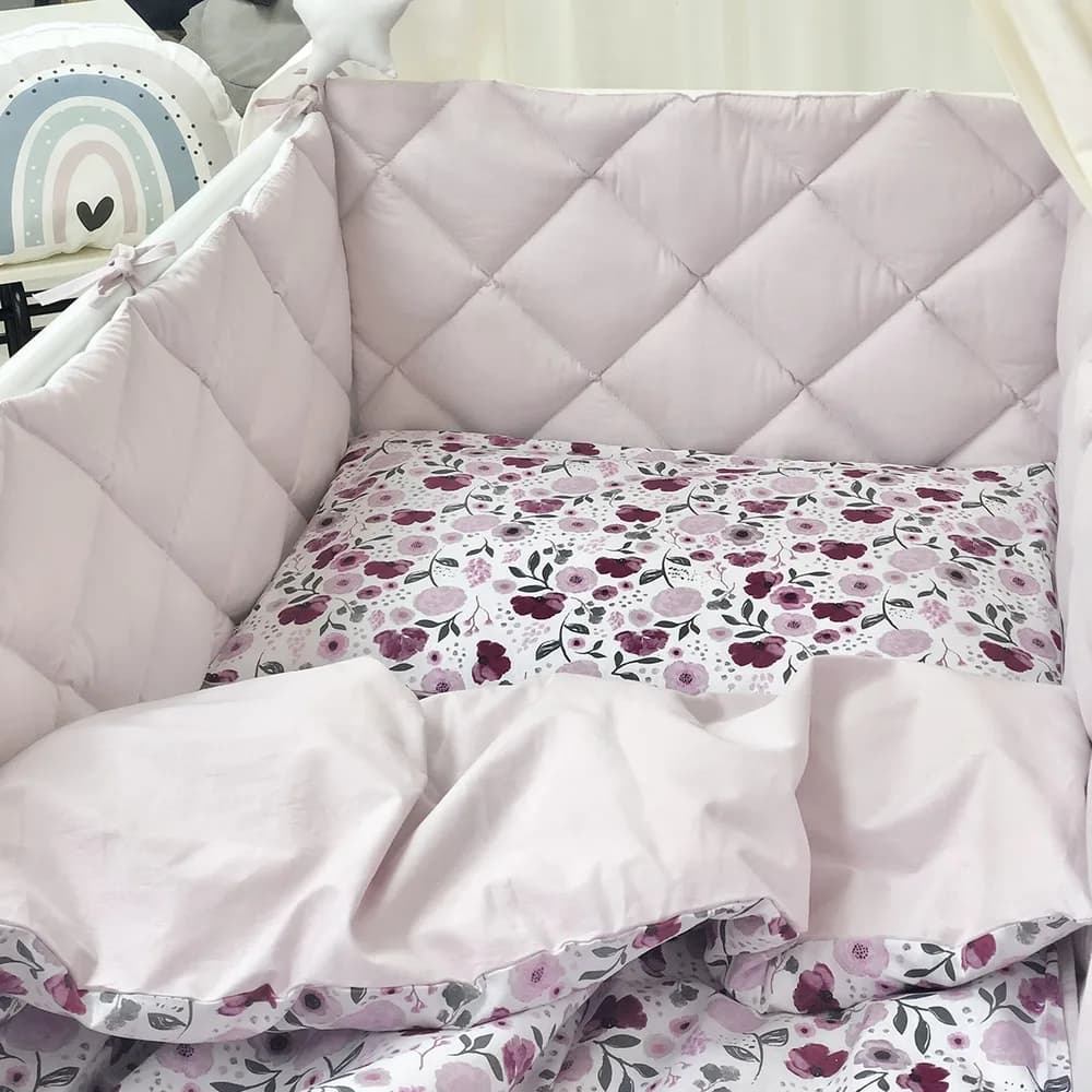 Постільний комплект Маленька Соня Baby Mix Ліла квіти 6од 0291601 фото 2 Постільний комплект Маленька Соня Baby Mix Ліла квіти 6од 0291601 фото 2