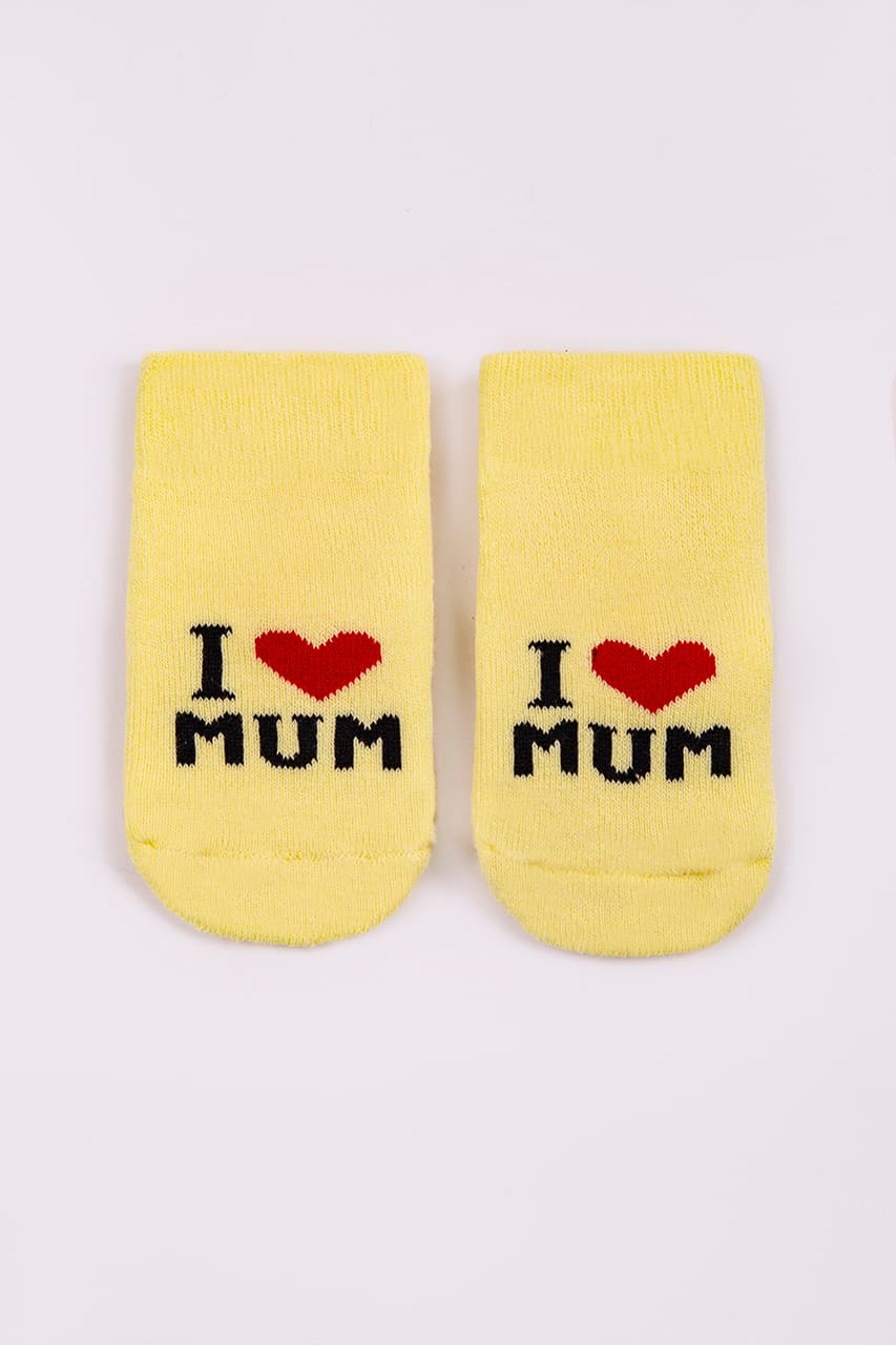 Носки "I love mam" 0-1 Sulun 147 -желтый