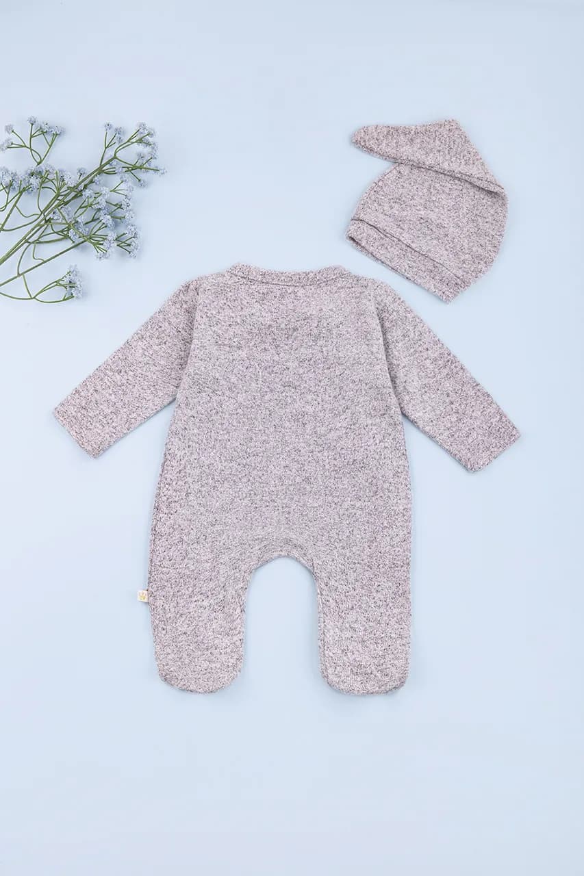 Комплект для новорожденных (комбинезон+шапка) 56-74 For my baby 22457 - серый фото 2 Комплект для новорожденных (комбинезон+шапка) 56-74 For my baby 22457 - серый фото 2