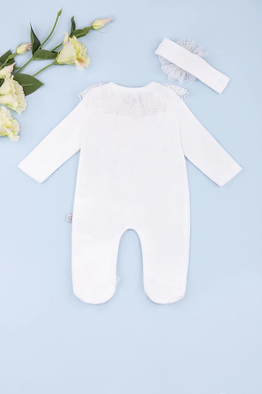 Комбинезон+повязка для выписки 0-6 Mini born 2071 -молочный фото 2 Комбинезон+повязка для выписки 0-6 Mini born 2071 -молочный фото 2