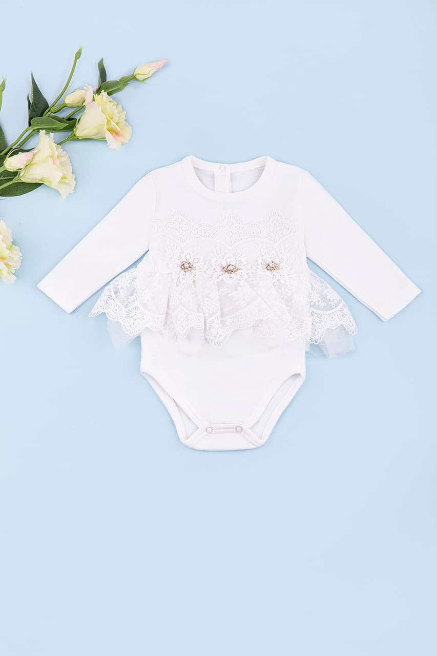 Боді-плаття для виписки 0-12 Mini born 25019 -молочний
