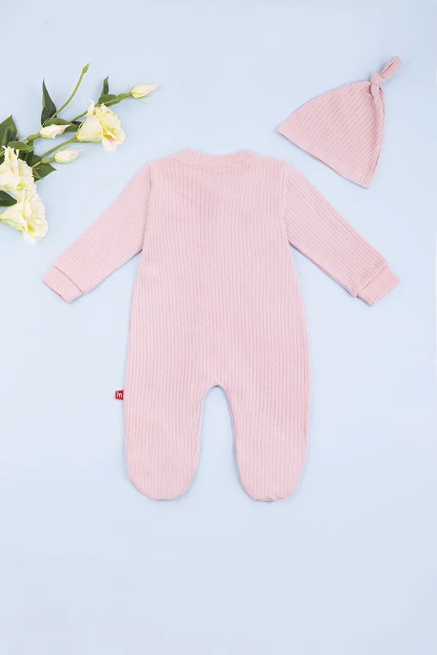 Комбинезон для детей+шапка 6-18 Murat baby 7081-розовый фото 2 Комбинезон для детей+шапка 6-18 Murat baby 7081-розовый фото 2