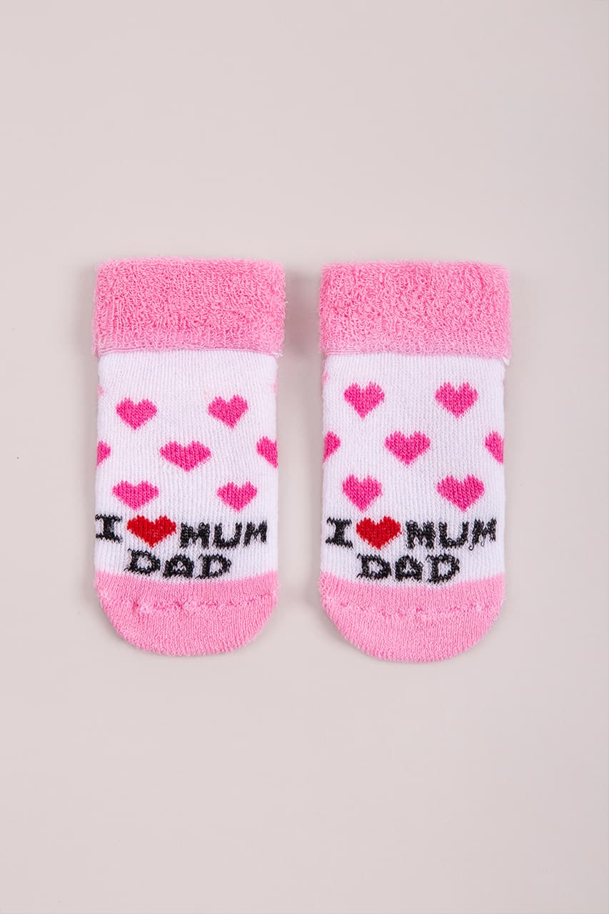 Носки I love mam dad махра ТО 0150 -розовый