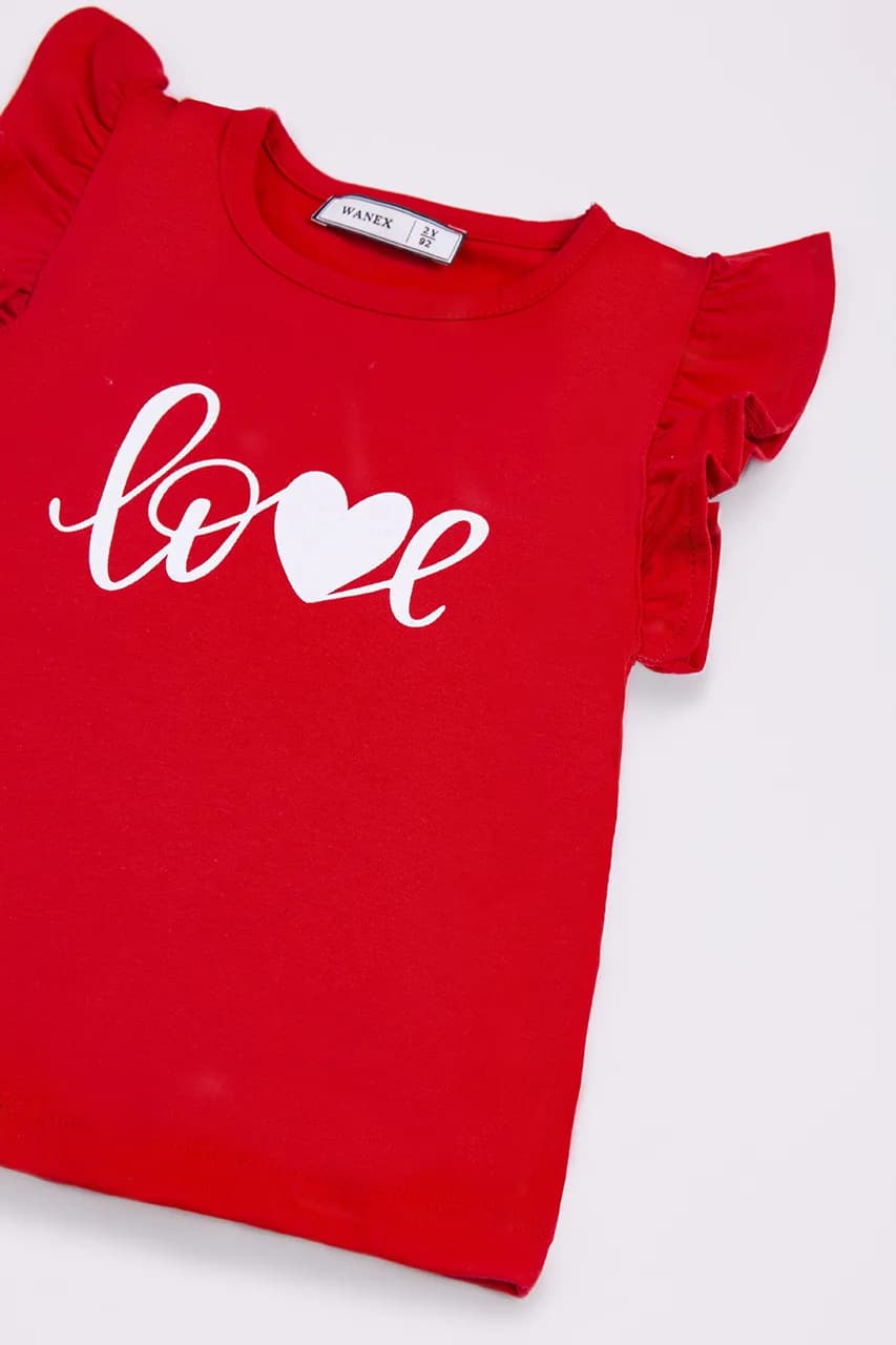 Футболка "Love" девочка 32512 красный фото 4 Футболка "Love" девочка 32512 красный фото 4