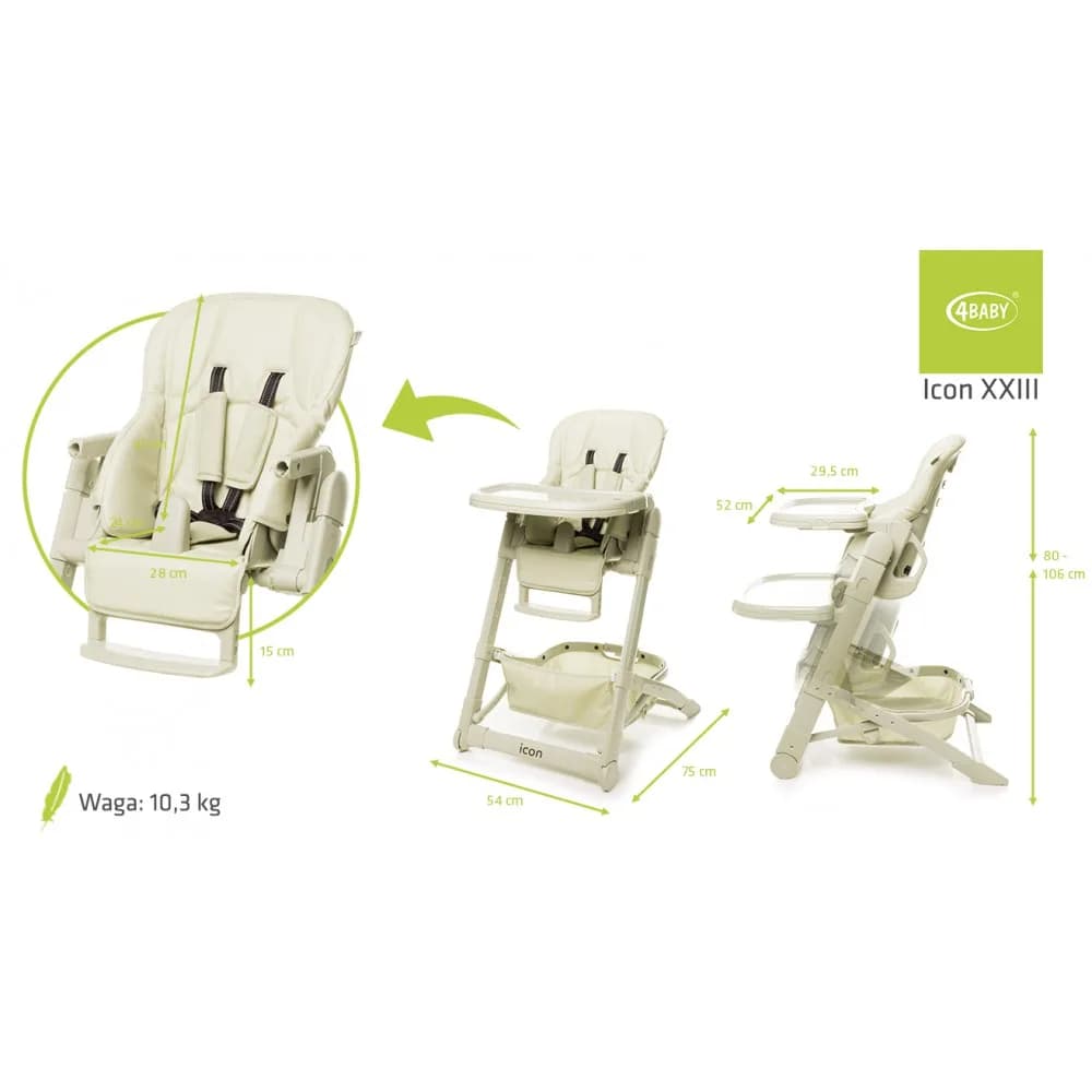 Стульчик для кормления 4Baby Icon 4B-IB beige фото 2