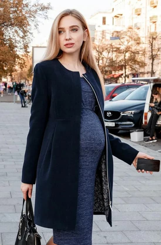 Пальто для вагітних S-XL Юла мама MADELEINE OW-37.021 -синій фото 2 Пальто для вагітних S-XL Юла мама MADELEINE OW-37.021 -синій фото 2