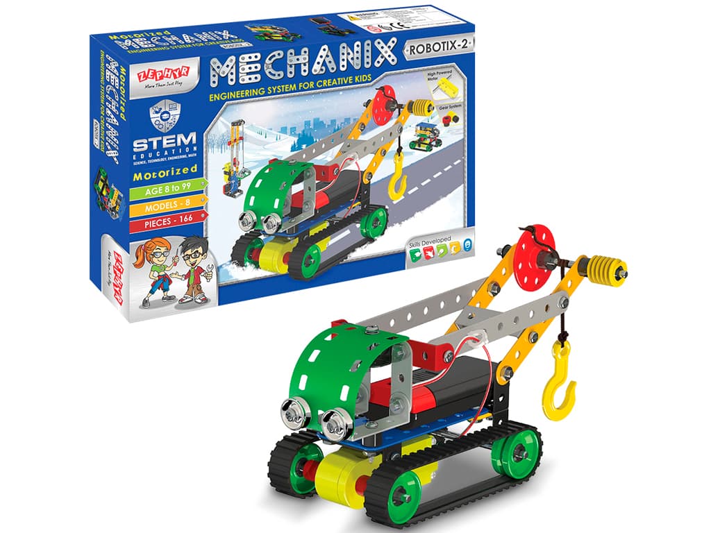 Конструктор металлический с электромотором Zephyr Robotix №2 166дет 01073 Конструктор металлический с электромотором Zephyr Robotix №2 166дет 01073