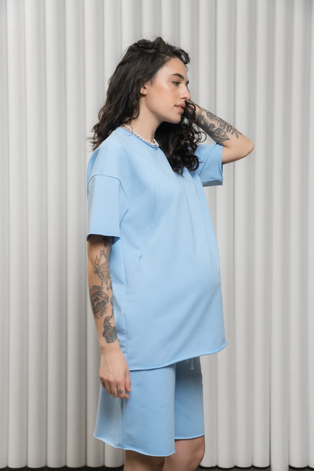 Костюм (футболка+шорти) Юла мама MIKAELA ST-24.012 блакитний фото 9 Костюм (футболка+шорти) Юла мама MIKAELA ST-24.012 блакитний фото 9