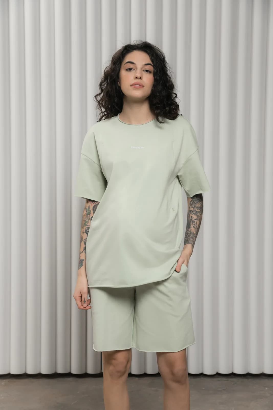 Костюм (футболка+шорти) Юла мама MIKAELA ST-24.013 зелений фото 6 Костюм (футболка+шорти) Юла мама MIKAELA ST-24.013 зелений фото 6