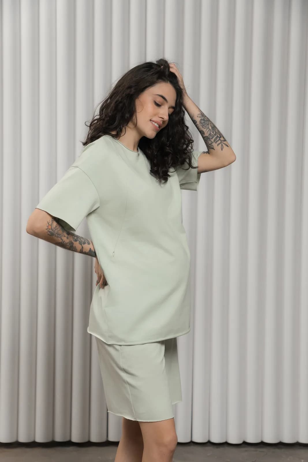 Костюм (футболка+шорти) Юла мама MIKAELA ST-24.013 зелений фото 7 Костюм (футболка+шорти) Юла мама MIKAELA ST-24.013 зелений фото 7