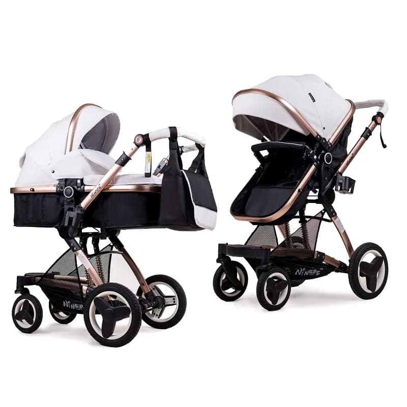 Коляска-трансформер 3в1 Ninos Bono NB3V12020BW White Gold фото 4