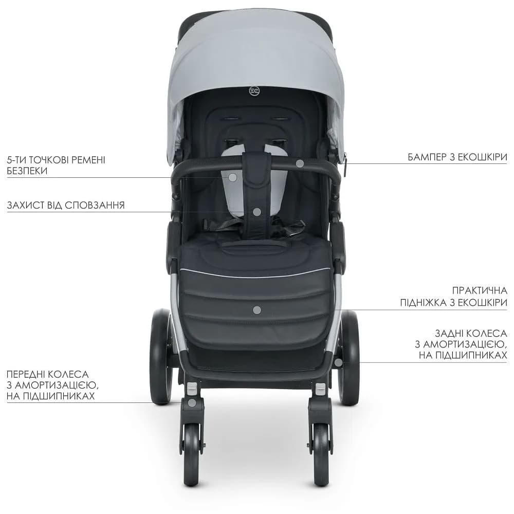Коляска прогулянкова El Camino Dynamic Pro ME 1053N Gray фото 2 Коляска прогулянкова El Camino Dynamic Pro ME 1053N Gray фото 2