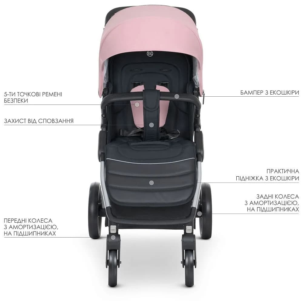 Коляска прогулочная El Camino Dynamic Pro ME 1053N Pale Pink фото 3