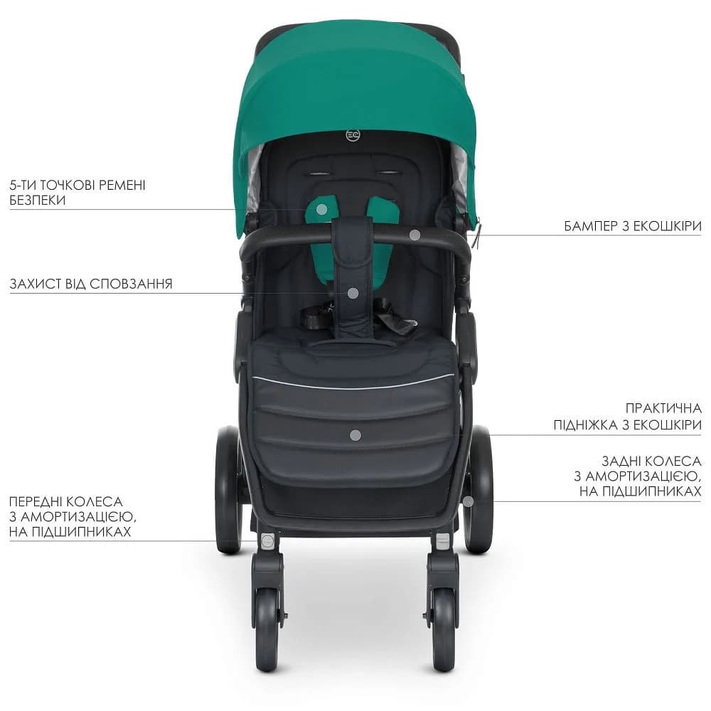 Коляска прогулочная El Camino Dynamic Pro ME 1053N Sea Green фото 4 Коляска прогулочная El Camino Dynamic Pro ME 1053N Sea Green фото 4