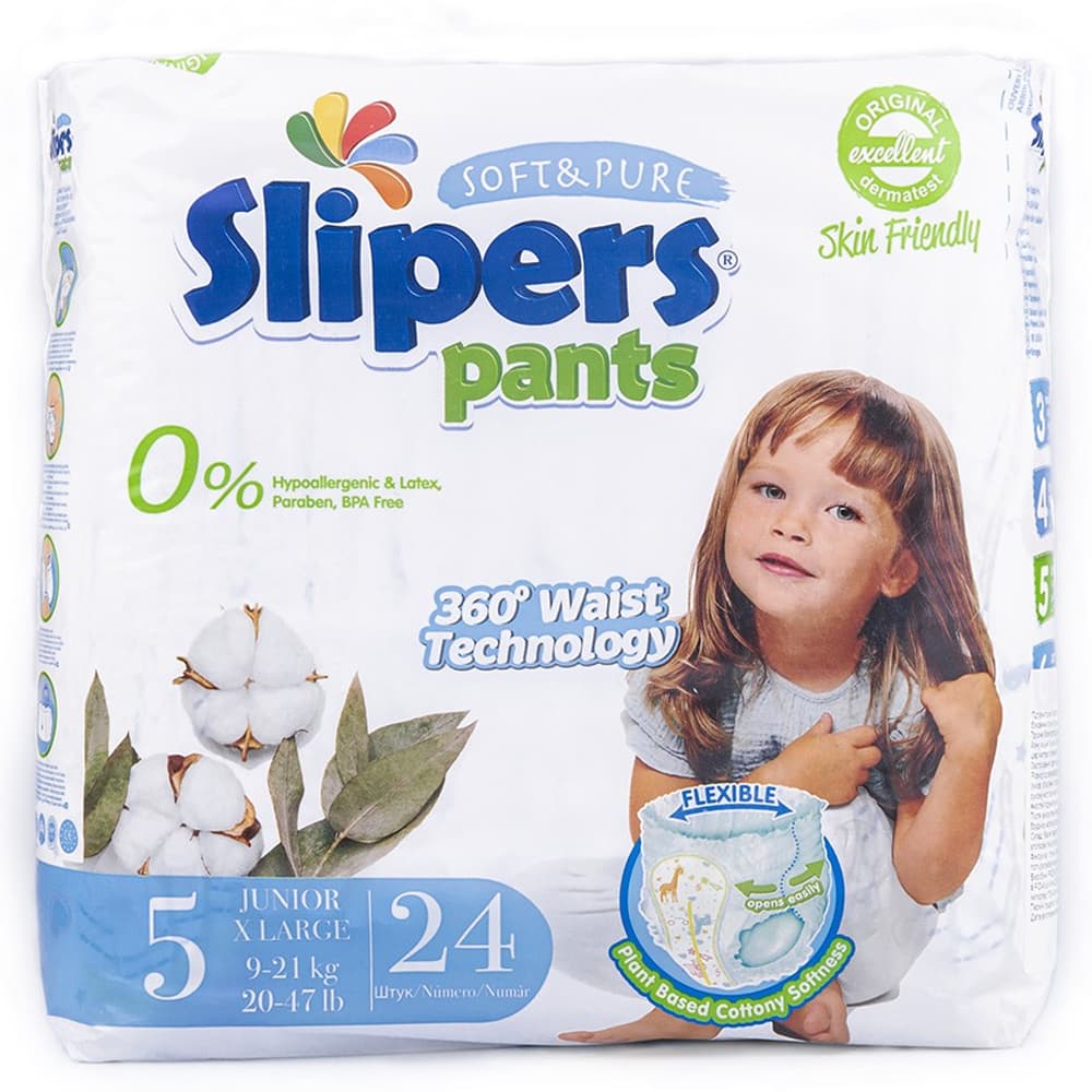 Подгузники-трусики Slipers Pants 5 X Large (9-21кг) 24шт PA-205 Подгузники-трусики Slipers Pants 5 X Large (9-21кг) 24шт PA-205