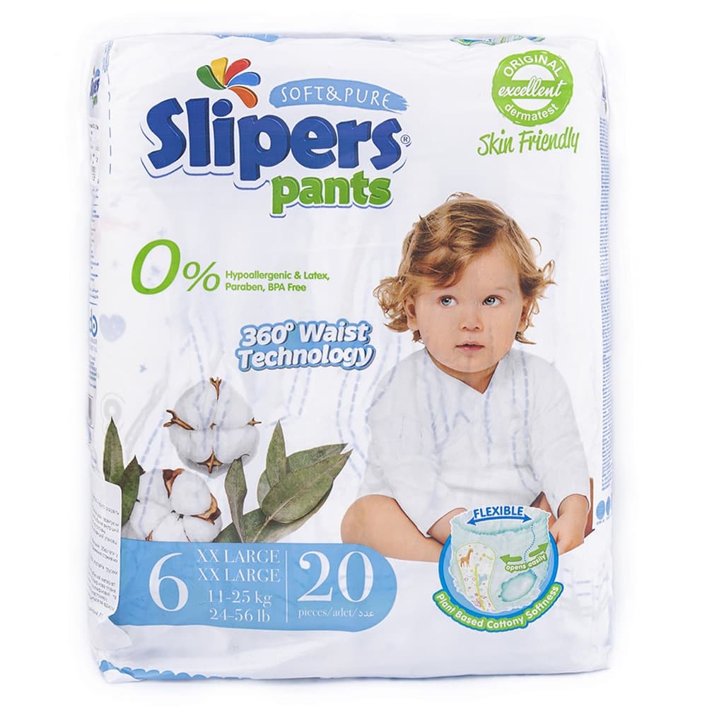 Подгузники-трусики Slipers Pants 6 XXL (11-25кг) 20шт PA-206 Подгузники-трусики Slipers Pants 6 XXL (11-25кг) 20шт PA-206