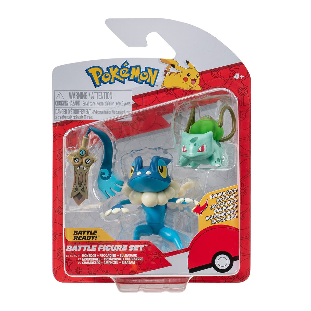 Игровой набор фигурок Pokemon W19 Хонедж, Бульбазавр, Фрогадир PKW3599 Игровой набор фигурок Pokemon W19 Хонедж, Бульбазавр, Фрогадир PKW3599