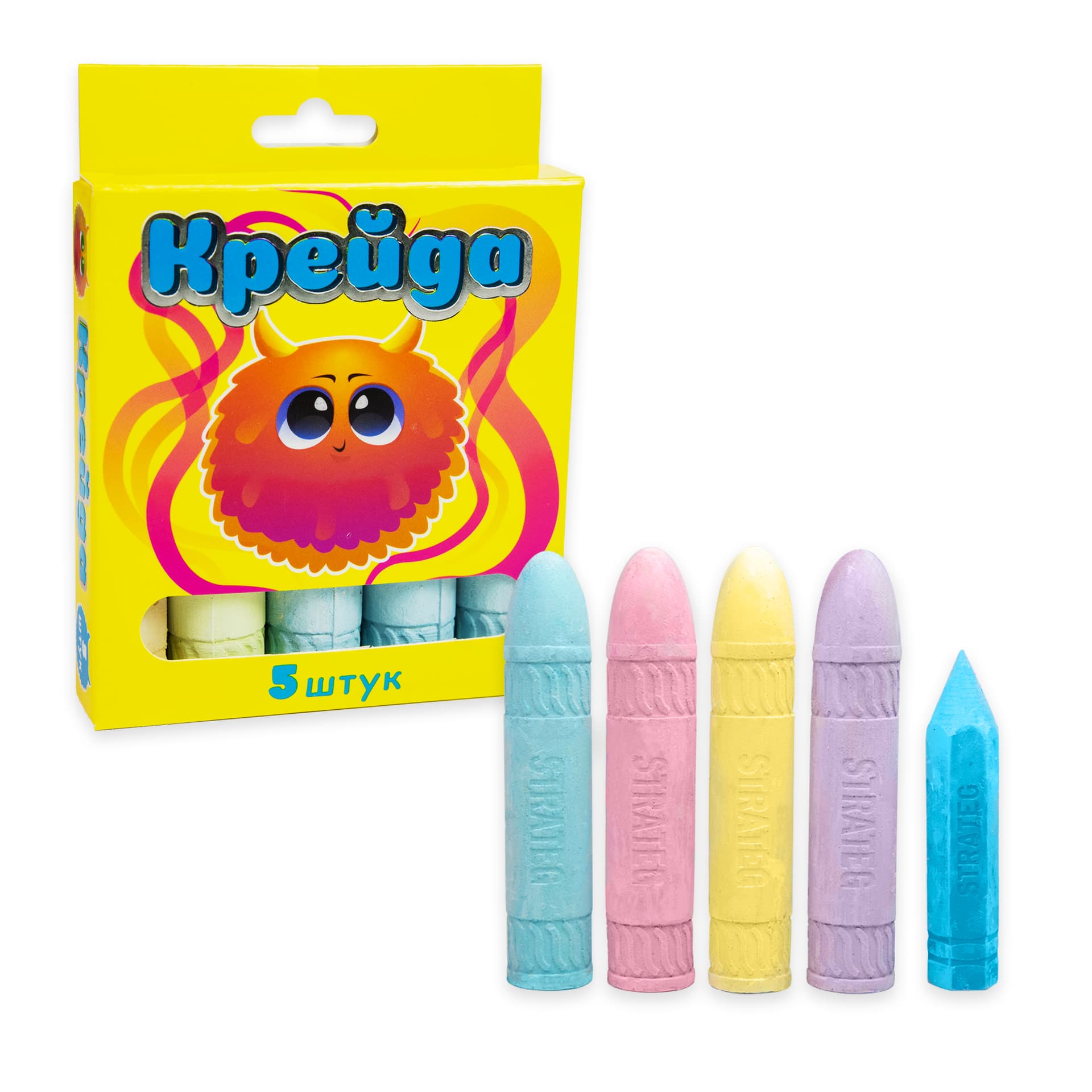 Крейда кольорова Strateg 5шт 50117