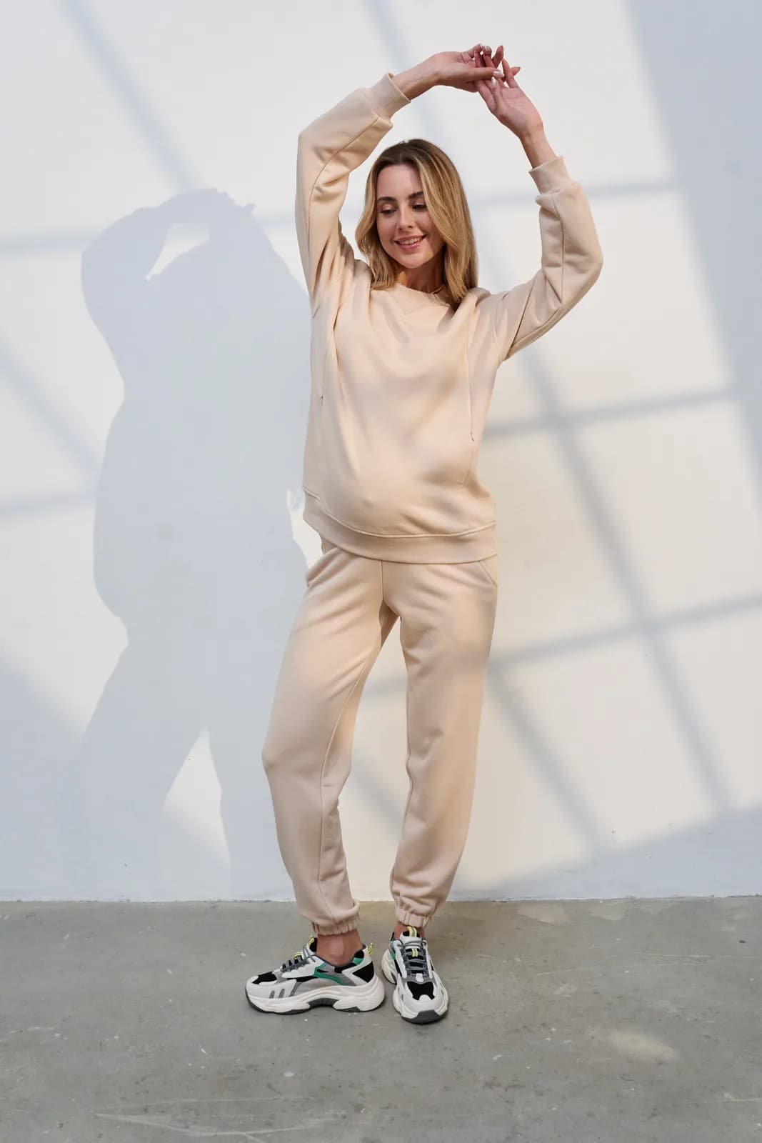 Костюм (свитшот+штаны) S-XL Юла мама Melina ST-35.012 -бежевый фото 5 Костюм (свитшот+штаны) S-XL Юла мама Melina ST-35.012 -бежевый фото 5