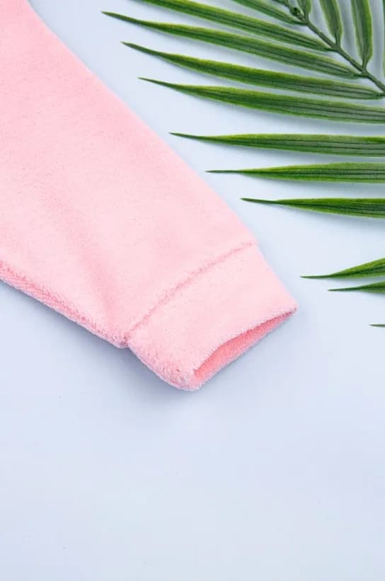 Комбинезон+шапка для девочки Мишка велюр 62-74 ТО 700/698 -розовый фото 3