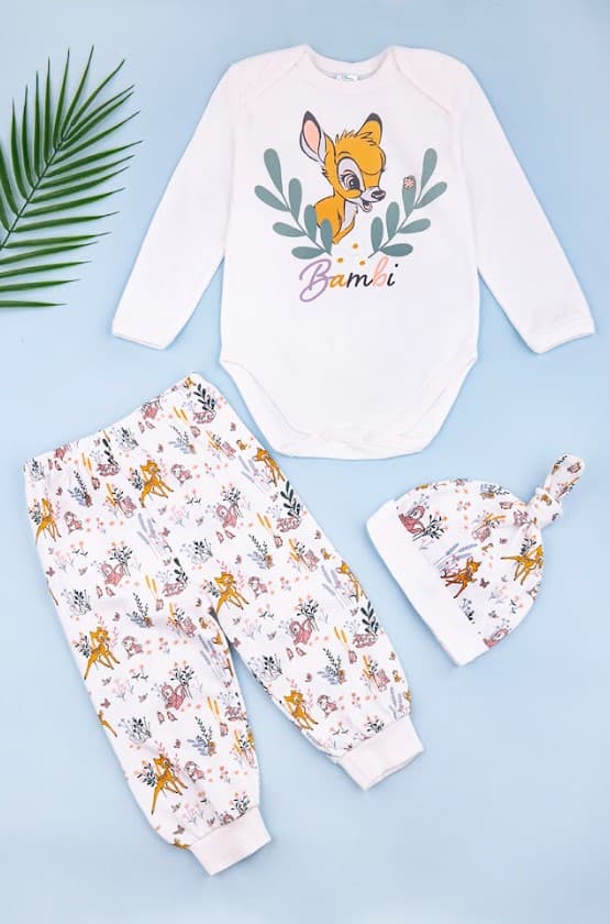 Комплект дитячий (боді+штани+шапочка) 62-86 Disney Bambi BA18528 Комплект дитячий (боді+штани+шапочка) 62-86 Disney Bambi BA18528