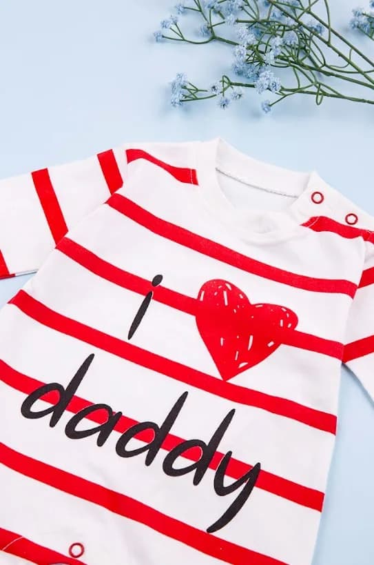 Комбинезон детский "I love daddy" Murat Baby 3-12 ТО AVK7496-1 - красный фото 2 Комбинезон детский "I love daddy" Murat Baby 3-12 ТО AVK7496-1 - красный фото 2