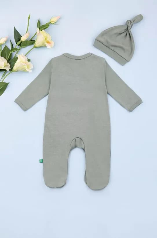 Комбинезон+шапка для новорожденных Begisa 0-6 ТО ALK23623-1 - зеленый фото 2 Комбинезон+шапка для новорожденных Begisa 0-6 ТО ALK23623-1 - зеленый фото 2
