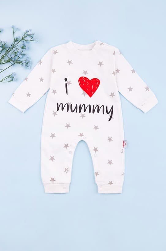 Комбинезон детский "I love mummy" Murat Baby 3-12 ТО AVK7494-1 - молочный
