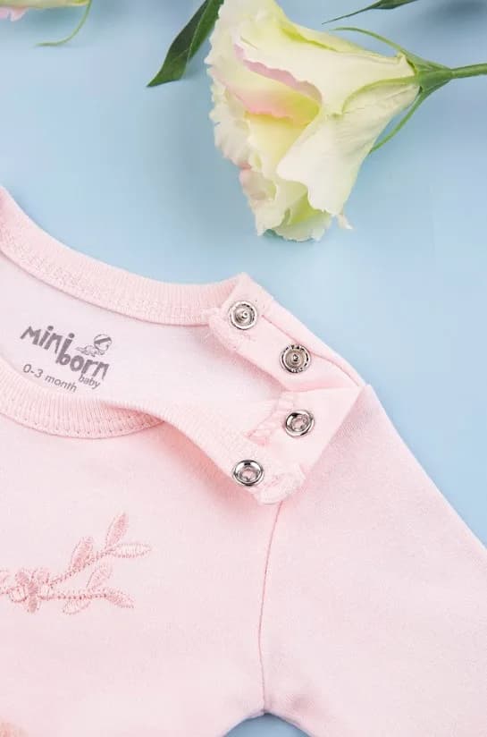 Комплект (платье+повязка) Mini Born 0-12 TO AVK2028 -персиковый фото 4
