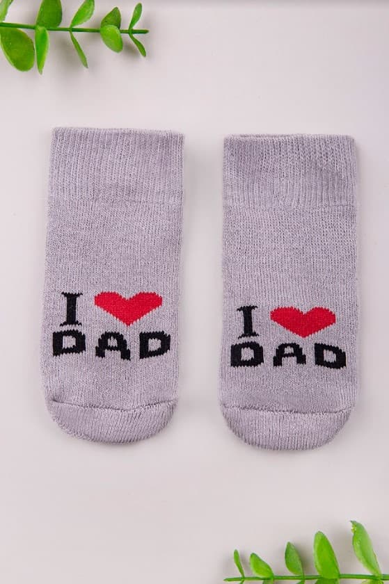 Носки "I love dad" 0-1 Sulun 148 -серый Носки "I love dad" 0-1 Sulun 148 -серый