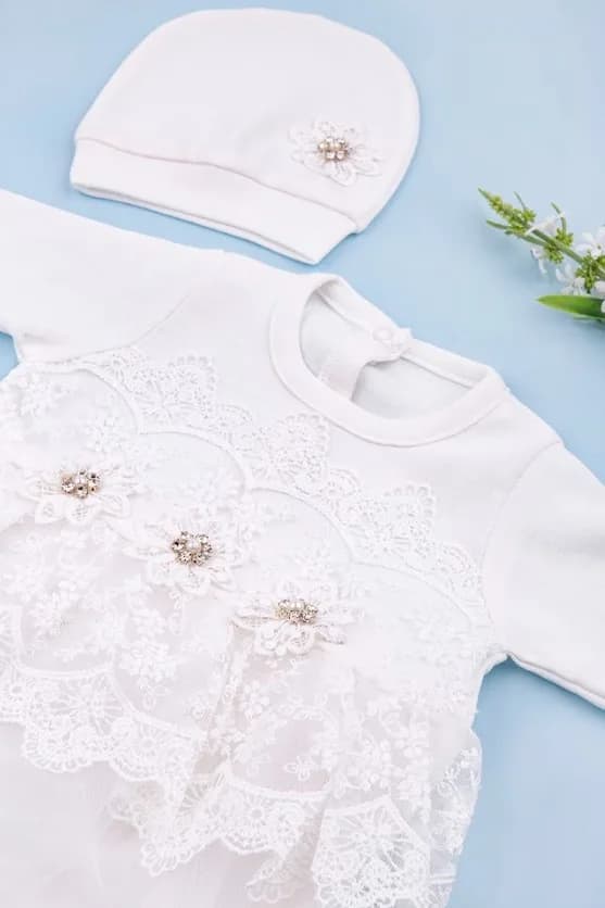 Комбинезон с шапочкой для выписки 0-9 DreamBaby 50168 -молочный фото 4 Комбинезон с шапочкой для выписки 0-9 DreamBaby 50168 -молочный фото 4