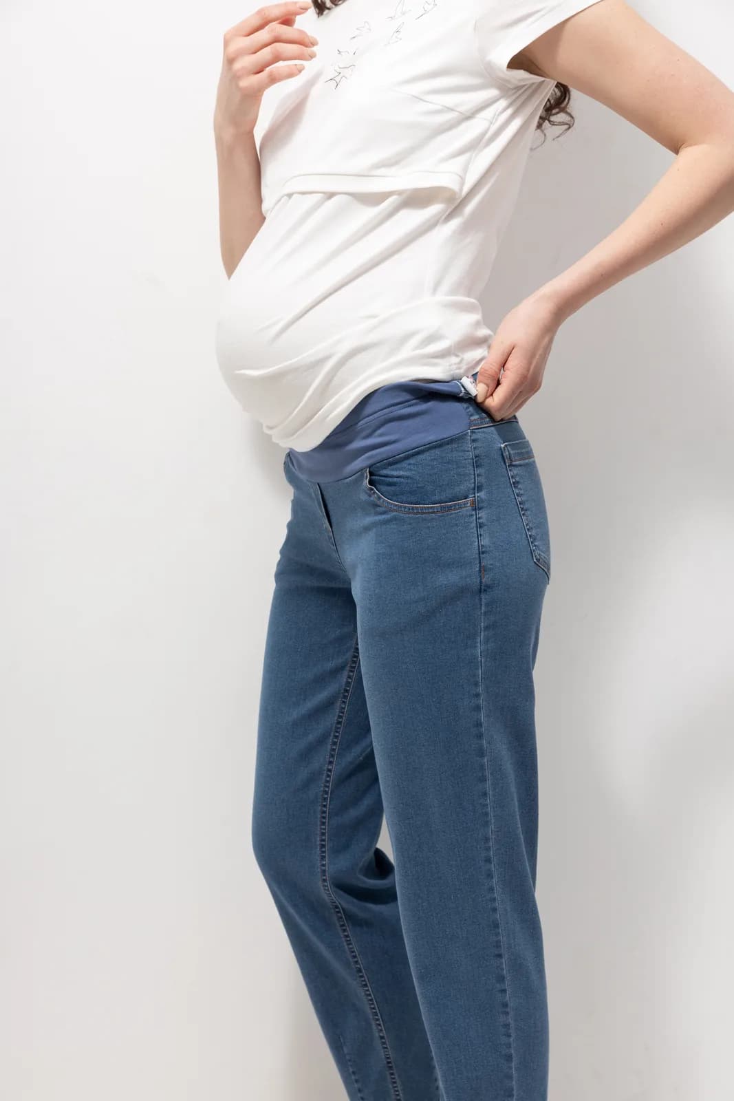 Джинси для вагітних S- XL Юла мама SHELDON DENIM DM-23.011 -синій фото 5 Джинси для вагітних S- XL Юла мама SHELDON DENIM DM-23.011 -синій фото 5