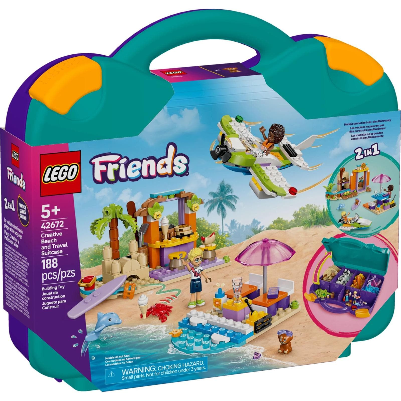 Конструктор Lego Friends Творческий чемодан для путешествий и отдыха на пляже 188дет 42672 Конструктор Lego Friends Творческий чемодан для путешествий и отдыха на пляже 188дет 42672